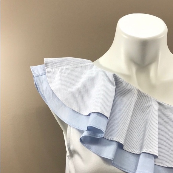 Ruffled one shoulder blouse. NWOT - Picture 2 of 6